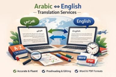 ترجمة احترافية للمقالات عربي + إنجليزي مع تدقيق لغوي وتسليم سريع