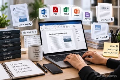 خدمات الكتابة وتنسيق الملفات 💼